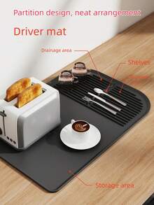 1pc Silicone Mat For Toaster, Large Size Trivet For Coffee Maker, Multifunctional Draining Mat For Kitchen Counter, Tabletop Organizer Tray - Multicolor - View 5