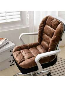 柔软针织羊毛椅垫：舒适温暖，适合办公室、家庭和客厅使用 - 可机洗，提供背部支撑，由涤纶制成