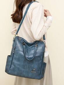 Anti-Theft Vintage PU Soft Leather Backpack, Women's Wallet, Multi-Functional Fashion Daily Bag, Multi-Pocket Lightweight Travel Bag, Large Capacity Minimalist Backpack, Convenient Backpack, Suitable For Students, Nurses, Teachers, Business People, Travel, Business Trips, Commuting, Shopping, Office, Dates, Hiking, Training, Work, Birthday Gifts, Holiday Gifts, Backpack - Multicolor - View 9