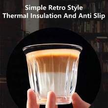 1 pieza Taza de café sucia estilo Ins, taza de desayuno transparente para leche y latte, taza resistente al calor para uso doméstico