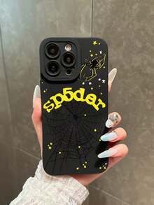 Spiderweb, Stars Print Pattern Phone Case Compatible With IPhone 16 Pro Max, 14, 13, 12, 11 Pro Max, XS Max, X, XR, 8, 7, 6S, Plus, Mini, And Galaxy A13 4G, S21 FE 5G, A15, A21S, A34, A12, A50, S21, A71 And More, Shockproof, A Great Birthday Gift For Girlfrid, Boyfrid Or Yourself Waterproof Anti-Fall Scratch Resistant.Christmas Accessories. - 黃色 - 查看 4