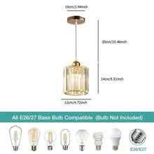 Modern Luxury Crystal E27 Pendant Light, Suitable For Dining Room, Bar, Kitchen, Bedroom, Bedside, Hallway, Staircase, Dressing Room, Bathroom - Gold - View 8