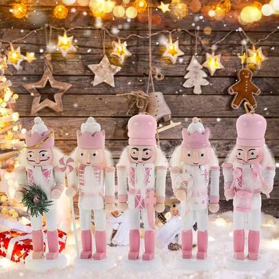 5 Pieces / 1 Piece Pink Weapon Soldier Figurine - Christmas Decorations, With Decorative Details, Suitable For Halloween, Christmas And New Year's Home, Office And Living Room Decoration.