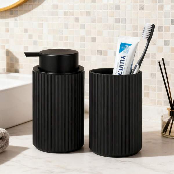 Dispensador de jabón espumoso para el baño, contenedores de almacenamiento de jabón de manos y lavavajillas, decoración de estilo granja, dispensador de jabón espumoso, soporte para cepillo de dientes, decoración del hogar para el baño, decoración de otoño, de vuelta a la escuela