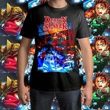 Playera Unisex con Estampado de anime Tanjiro Tomioka vs Akaza V2 | Diseño Urbano y Comodo | Streetwear, Festivales y Uso Diario | Algodón Peinado y Corte Holgado  | Ideal para Outfits Casuales, Fiestas o Regalos | Hombre y mujer - Negro - Ver 4