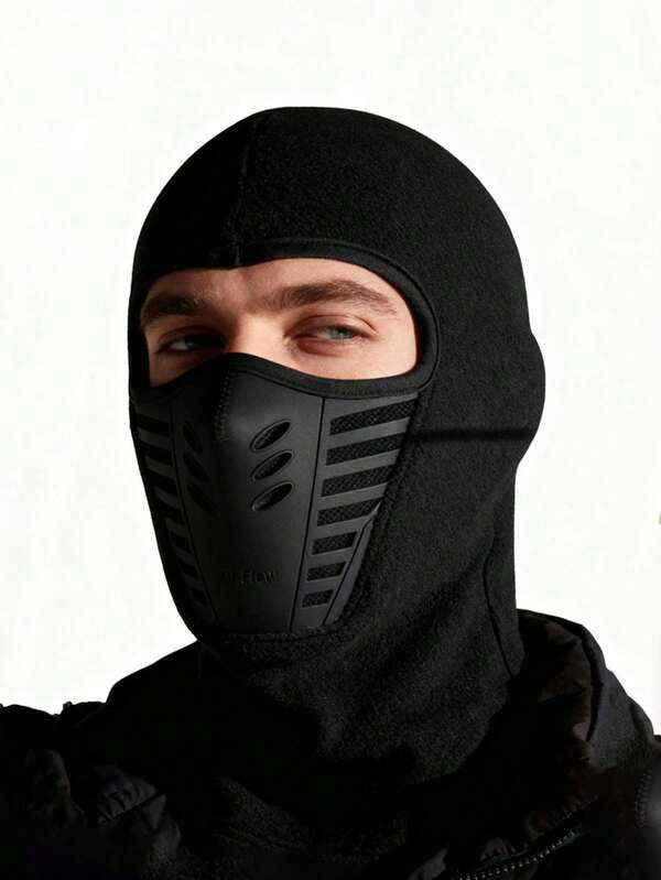 1pc Men's Autumn/Winter Motorcycle/Bicycle Riding Balaclava, Breathable Winter Face Mask, Back To School Exclusive (May Have Slight Color Difference On Navy Blue Details)