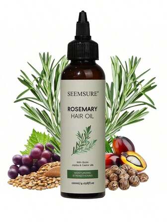 seemsure 4 盎司迷迭香护发油，迷迭香护发油，强健头皮和头发