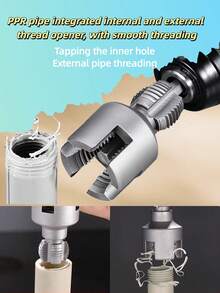 2 Pieces Household PPR Water Pipe Internal And External Thread Opener, PVC/PE Pipe, 1/2inch, 3/4inch, Electric Drill Tapping Tool