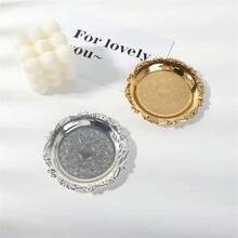 1pc Vintage Embossed Metal Tray, Desktop Organizer, Photo Prop, Decor, Beauty Tool, Photography Background