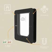 Hakuna Pets Super Tough Pet, Cat And Dog Door With 2-Way Locking Panel For Screens, Doors, Walls And Glass Up To 2.17" Thick, Large, Black,21789995