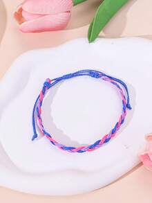 1 pieza Pulsera trenzada colorida minimalista, adecuada para mujeres y parejas, para uso diario