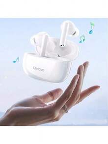 Lenovo TA210 Semi-In-Ear Headphones Are Comfortable To Wear, Lightweight And Sporty, With Adaptive Active Noise Cancellation, Dolby Atmos, Sweat-Proof And Durable, And Quick Pairing. Black