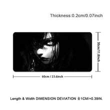 1 件动漫女孩游戏鼠标垫适用于桌面，黑色鼠标垫 XL 酷炫鼠标垫动漫，加长大鼠标垫延长大号简约背景鼠标垫 - 黑色 - 查看 11