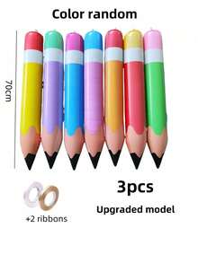 10 piezas de globos de PVC con forma de lápiz gigante y realista (colores de lápices aleatorios), adecuados para la decoración del aula de vuelta a la escuela, decoración de fondo de habitación, accesorios fotográficos, decoración de ventanas navideñas, Pascua - Multicolor - Ver 16