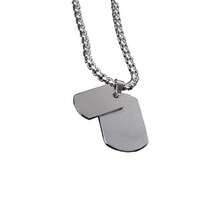 1 pieza Collar con colgante de placa de identificación de moda para madre e hijo, joyería con cadena de cuentas, accesorio versátil de ropa urbana