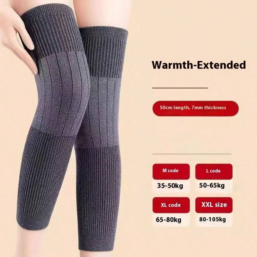 男女护膝保暖防寒腿型秋冬季老年人加长关节羊绒护膝男女通用1对 - 彩色 - 查看 1