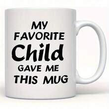 1pc Birthday Gifts Coffee Mug For Mom Dad From Daughter Son Christmas Gifts For Mother Father - My Favorite Child Gave Me This 11oz Cup - Thank You Appreciate Presents For Parents Coffee Mug - Gift For Mother's Day - 白色 - 查看 7