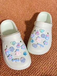 20 Peças Assortimento Fofo de Encantos - Poodle, Letra, Estrela, Sorvete, Flor de 5 Pétalas, Rosa, Coelho, Coração - Clipes Decorativos para Sapatos, Acessórios Versáteis para Sandálias, Chinelos, Bolsas de Praia de Mulheres, Ótimo para Feriados e Festas de Aniversário