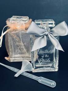 1PC Custom Engraved Wedding Gift Mother Of The Bride And Groom Perfume Bottle | Personalized Date Keepsake | Bridal Party Idea | Empty Elegant