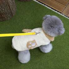 2 piezas Ropa de animal nueva para otoño/invierno, abrigo acolchado y abrigado, ropa para gato/perro, chaqueta cortavientos, ropa de algodón para gato, ropa de animal, ropa abrigada para gato, ropa con estilo británico con correa, pantalones babero nuevos y lindos, ropa abrigada para otoño/invierno