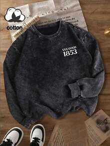 Van Gogh Sternenhimmel Muster Sweatshirt in Große Größen, maschinenwaschbarer Vintage Rundhals Sweatshirt, Damen Sweatshirt in Große Größen, Damen Jacke, Top in Große Größen, Damen Winterbekleidung, Damen Wintermode, Damen Herbst/Winter Bekleidung in Große Größen - Schwarz - Übersicht 3