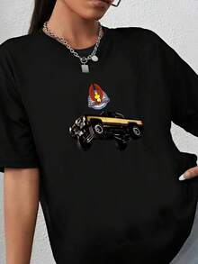 180g pure Cotton Fall Guy Truck Stunt Association Tv Series T Shirt Slightly female T-Shirt For Women Casual Top For Everyday Wear streetwear Stylish Comfortable Stretched Women Top Graphic Tees Soft Summer Casual graphic women designer clothes Unisex fashion - Negro - Ver 1