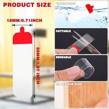 6/60/120pcs Double Sided Tape Heavy Duty Nano Reusable Transparent Tape Traceless Washable Mounting Tape, Strong Adhesive Strips Sticky Tape For Carpet,Photo Walls,Household,Crafts,Decor