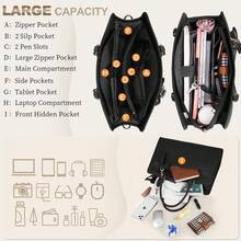 NEWHEY 15.6英寸女士笔记本电脑包，大容量真皮商务手提包，防水单肩包，适合商务、办公和旅行