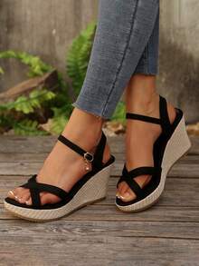 Women Platforms & Wedge Sandals - Black - View 3