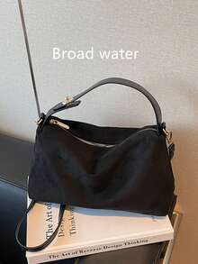 1 件女士新款新月手提包，时尚简约绒面革手提包，适合约会、送礼、通勤、购物、复古手提包、单肩包和斜挎包