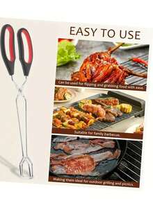 2pcs/1pcStainless Steel Tongs For Cooking Suit, Grilling, Baking, BBQ Utensils,Food Flipping Tools,Heat-Resistant,Non-Slip Grip,Heavy-Duty Kitchen Accessories, Dishwasher , Grill Tongs For Indoor/Outdoor Cooking,Single-Piece Design Kitchen Clips With Long Handles And Comfortable Grips, Suitable For Charcoal Cooking, Barbecue, Grilling, Toasting, Steak, Bread, Salad, Vegetables And Fruits, Flipping And Grabbing Food, Easy To Clean