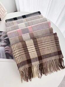 1pc Cashmere Women Plaid Scarf Winter Warm Shawl And Wrap Bandana Pashmina Female Thick Blanket Poncho Women Winter Scarves