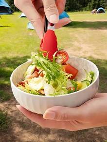 Stainless Steel Silicone Head Barbecue Food Clip, Silicone Head Is Not Easy To Scratch.High Temperature Resistance, Easy To Use, Suitable For Kitchen Cooking, Barbecue, Flip Salad And Baking, Kitchen Barbecue Supplies, Random Colors