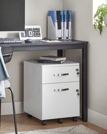 Lockable Filing Cabinet with 2 Drawers - Weiss - Übersicht 3