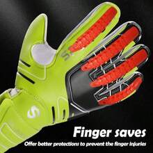 Sportout Youth&Amp;Adult Goalie Goalkeeper Gloves,Strong Grip For The Toughest Saves, With Finger Protect &Amp; 4+3MM Latex To Give Splendid Protection To Prevent Injuries,4 Colors - ColorE - 查看 3
