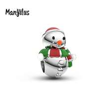 Manyilus Manyilus Original Schmuckanhänger Perlen - Weihnachts-Charm-Kollektion: Weihnachtsgeschenkbox-Charm, Weihnachtsmann-Charm, Weihnachtskranz-Charm, Weihnachtsstrumpf-Charm, Winter-Camping-Charm, Stern & Herz zusammenpassende Charms. Anhänger-Perlen-Charms für Schmuckherstellung, Armband-Anhänger. Geeignet für Armbänder, Armreifen.