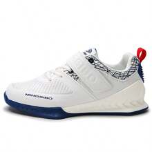 Men's Powerlifting Squat Shoes, Breathable Weightlifting Sneakers With Hook And Loop Strap, TPU & Rubber Sole For Stability, Indoor Gym Deadlift & Bench Press Training