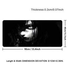 1 件动漫女孩游戏鼠标垫适用于桌面，黑色鼠标垫 XL 酷炫鼠标垫动漫，加长大鼠标垫延长大号简约背景鼠标垫 - 黑色 - 查看 13