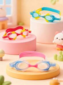 1 Piece Of Children's Anti-Fog HD Swimming Goggles, Waterproof And Anti-Fog HD Professional Diving Goggles Swimming Equipment - Silicone Earplugs Swimming Goggles, Suitable For 3-16 Years Old Children Swimming Diving Use