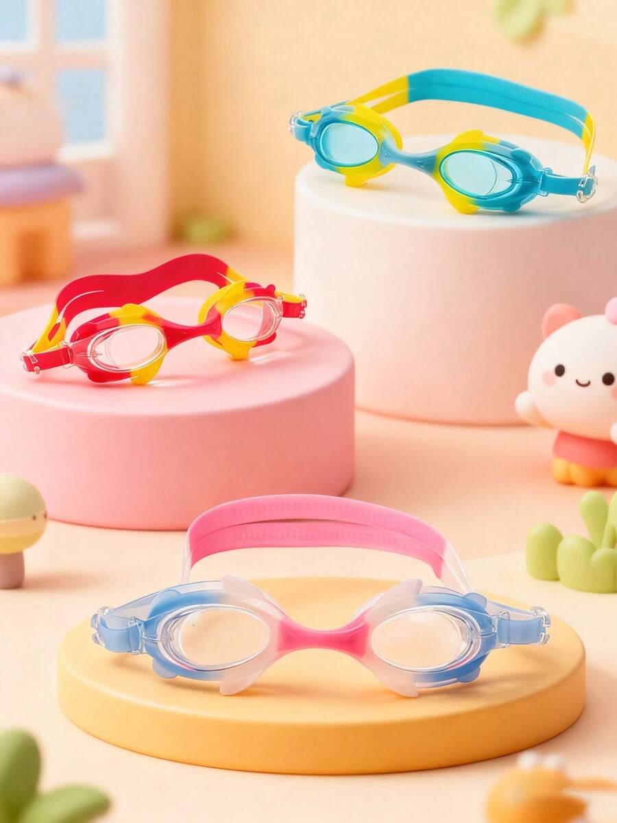 1 Piece Of Children's Anti-Fog HD Swimming Goggles, Waterproof And Anti-Fog HD Professional Diving Goggles Swimming Equipment - Silicone Earplugs Swimming Goggles, Suitable For 3-16 Years Old Children Swimming Diving Use