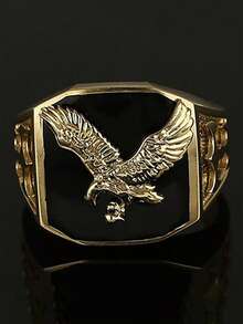 男士飛鷹鍍金戒指,嘻哈潮流