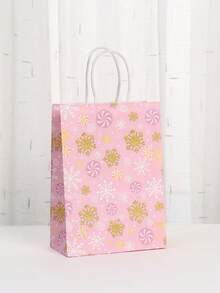 8pcs Christmas Gift Bags, Bulk Pink Paper Bags With Handle Birthday Bags, Paper Present Bag For Party Birthday Wrapping Xmas Holiday Presents, Room Decor, Home Decor, Offices Decor, Theme Party Decor, Christmas Decor, Christmas Gift Bags Christmas Decorations Winter