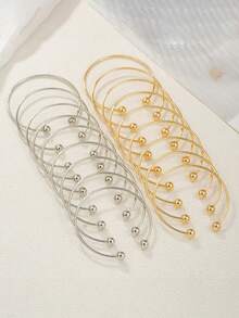 Bộ 5/10 chiếc vòng tay bản to phong cách Boho cổ điển, vòng tay hạt bi bạc 10mm, vòng tay nhiều lớp phong cách Boho, vòng tay bạc thủ công, phù hợp cho nữ giới đeo hàng ngày, dự tiệc, làm quà tặng hoặc phụ kiện. - Nhiều màu - Xem 5