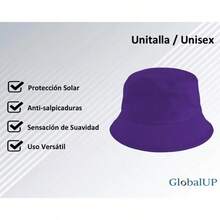 Sombrero de cubo. Sombrero de Pescador para Mujer y Hombre. Bucket Hat Unisex Clásico. Ligero, Cómodo y Suave al Contacto, Ideal para la Ciudad o la Playa. - Morado - Ver 10