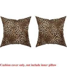 1 Stück oder 2 Stücke 2D flach bedruckter, brauner Leopard Kissenbezug - Gepard Kissenbezug 17.7x17.7inch Polyester Muster Kissenbezüge dekorative Kissen für Zuhause Couch Bett Sofa, ohne Innenkissen - Braun - Übersicht 9