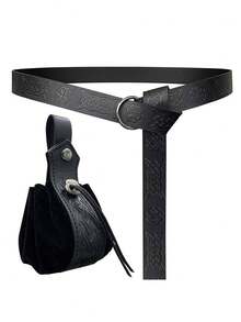 2 Stück/Set Vintage Wikinger Stil Gürtel, Ledertasche, Lederarmband, Schwertscheide, Retro Beutel, geeignet für Herren Party, Halloween Vintage Herbst/Herbst Urban Outfit Klassische Weihnachten Winter Mode Tägliches Geschenk für Freund