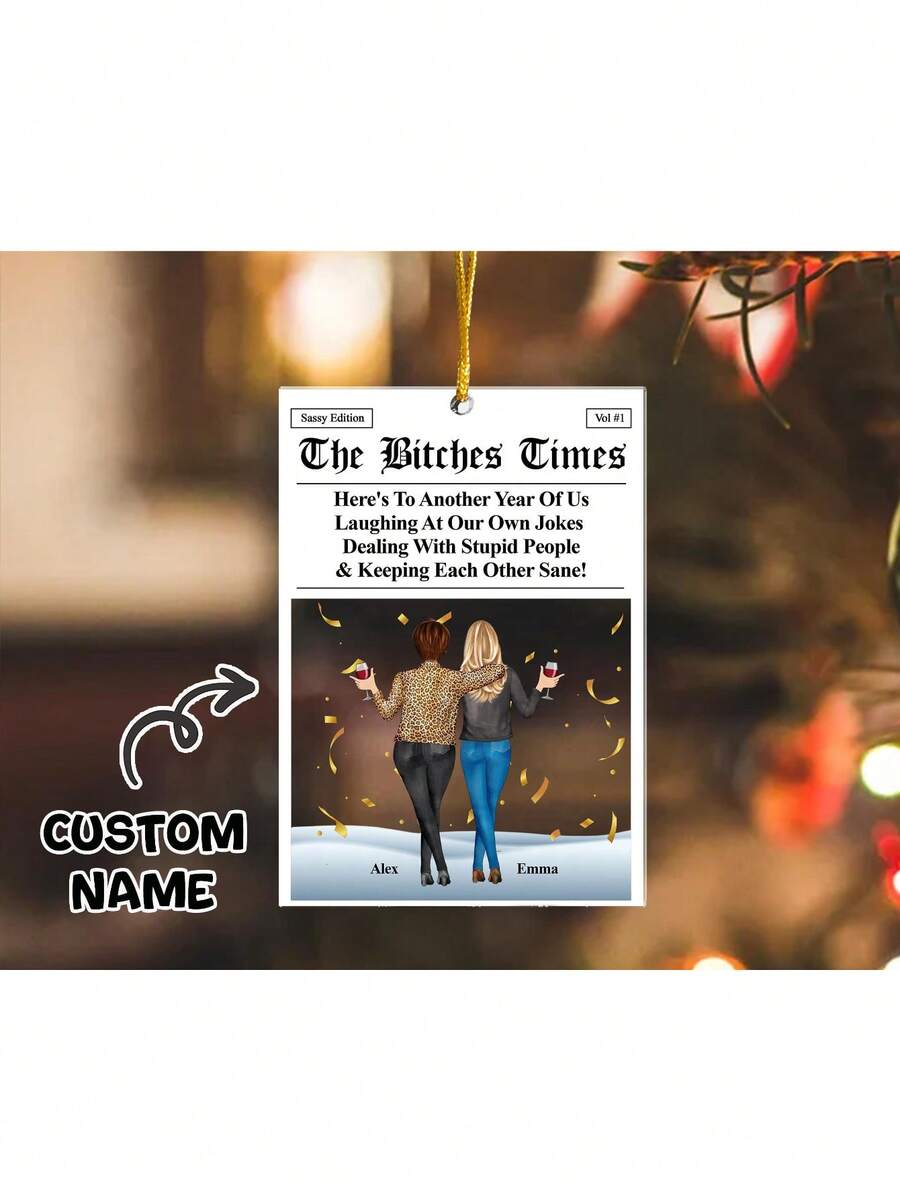 Custom Photo Ornament For Friends, Bestie Ornament, Personalized Friends Besties Christmas Photo Ornament, Gift For Friends, Christmas Gift.,Christmas Gift Supplies