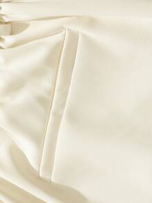 男士宽松轻便商务长裤，涤纶阔腿裤，直筒正装裤，直筒休闲裤，纯色西装裤 - 杏色 - 查看 5