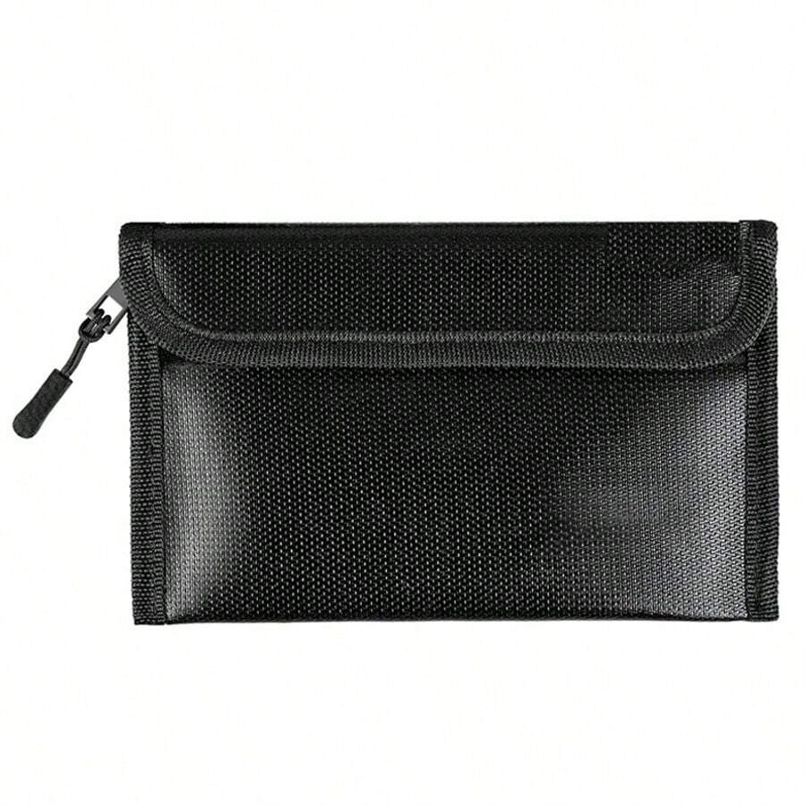 2200℉ Fireproof Waterproof Document Bag Secret File Pouch Cash Money Box - Black - View 1