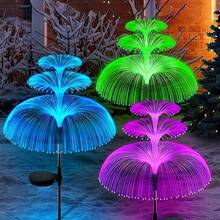 2pcs Solar Powered Jellyfish Lights - Colorful Starry Changing Lamps, Suitable For RV, Camping, Outdoor Picnic And Party. Great For Garden, Patio, Pathway, Lawn And Christmas Decoration.